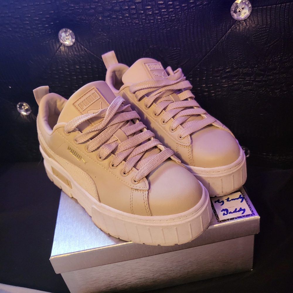 Puma Beige Platform Sneakers